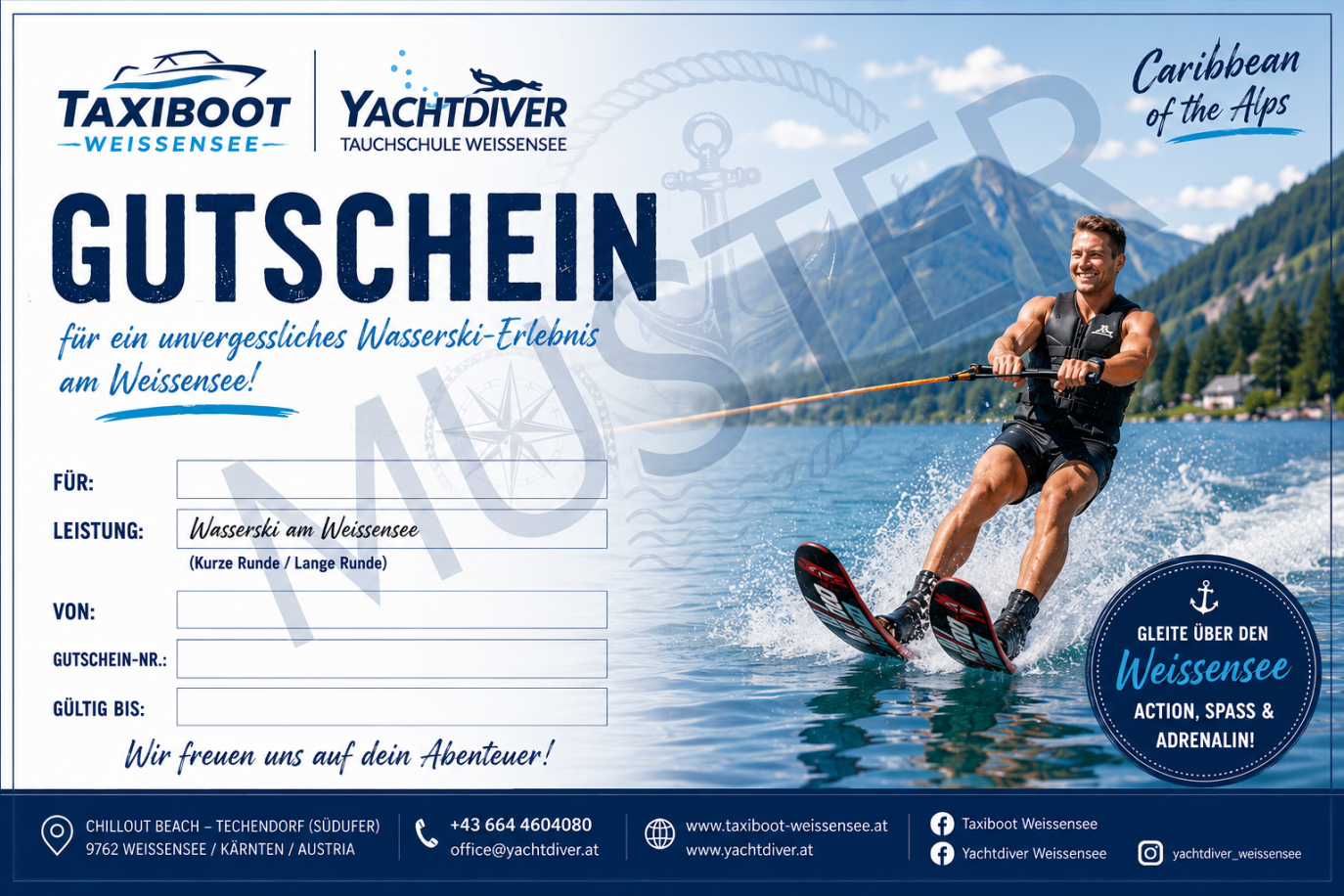 Gutschein für Wasserski